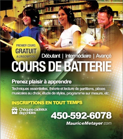 Cours De Batterie Mauricemetayer.com | 2115 Rue Saint Georges, Saint-Jérôme, QC J7Y 1N2, Canada | Phone: (450) 592-6078
