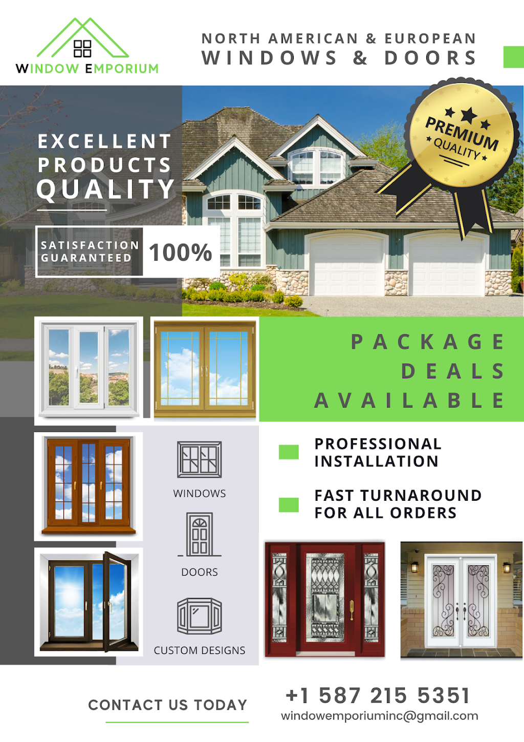 Window Emporium | 142 Winston Dr SW, Calgary, AB T3C 2P9, Canada | Phone: (587) 215-5351