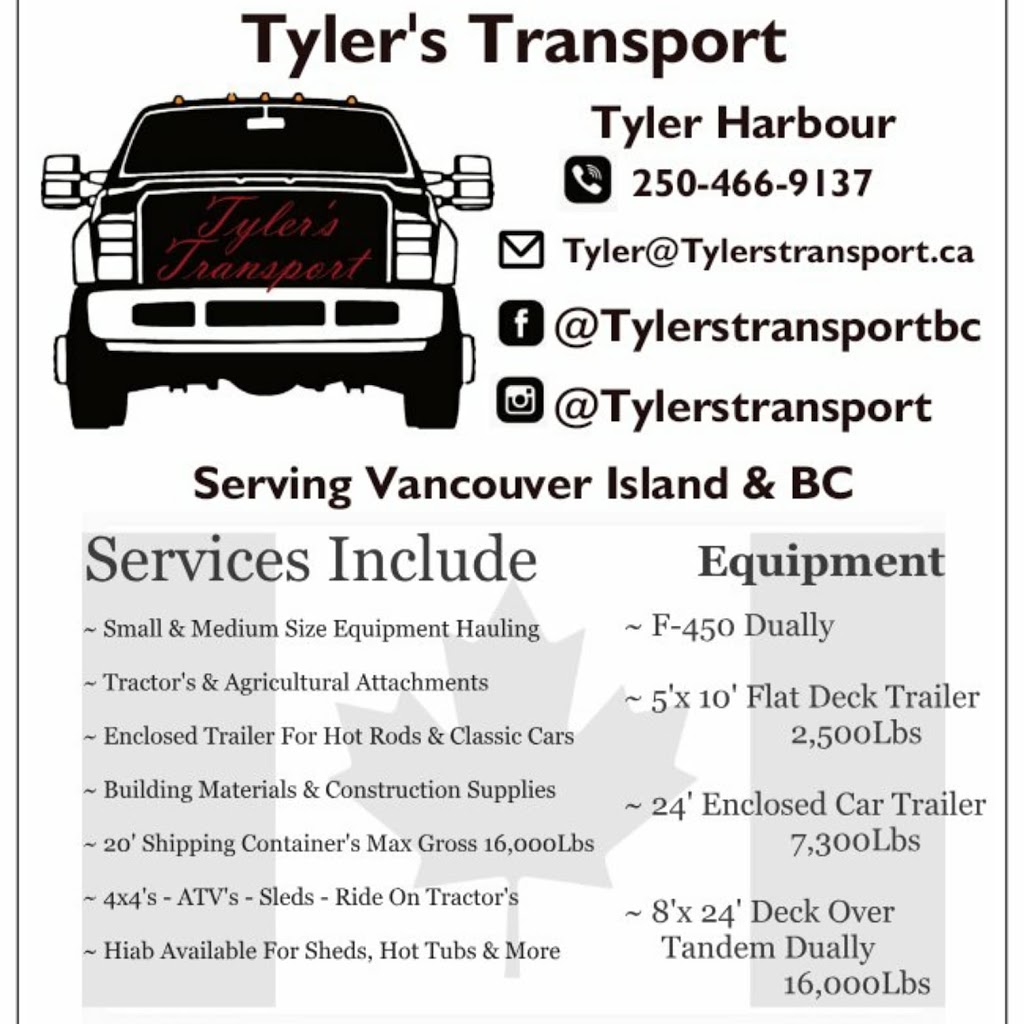 Tylers Transport | 7463 Bell McKinnon Rd, Duncan, BC V9L 6A9, Canada | Phone: (250) 466-9137