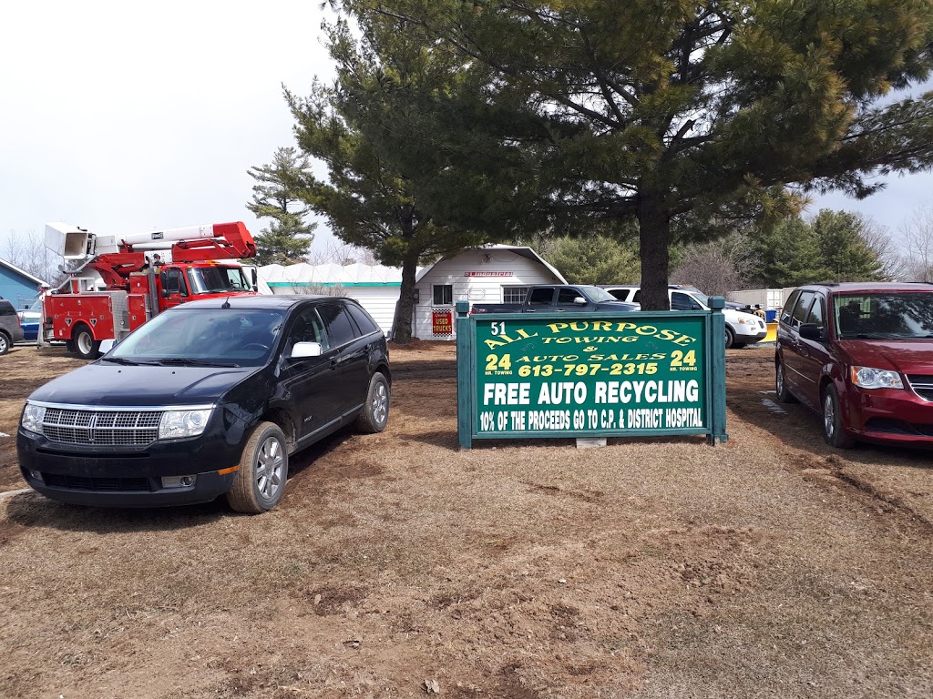All Purpose Towing and Auto Sales | 51 Industrial Ave, Carleton Place, ON K7C 3V7, Canada | Phone: (613) 253-4604