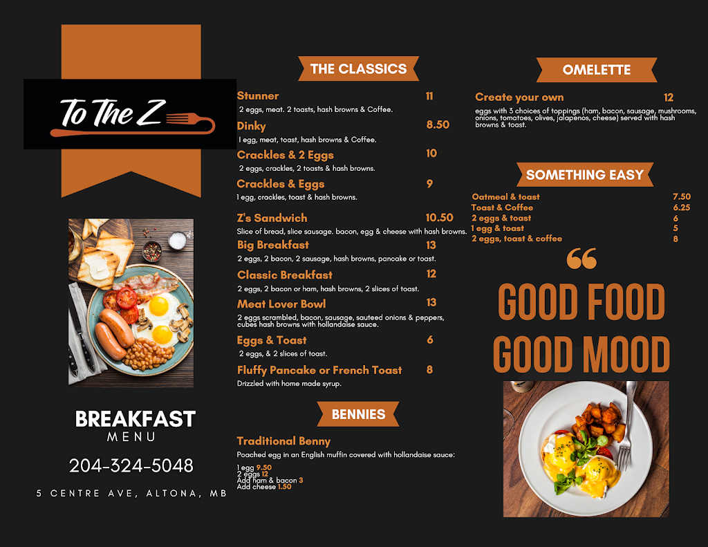To The Z Restaurant | 5 Centre Ave, Altona, MB R0G 0B0, Canada | Phone: (204) 324-5048