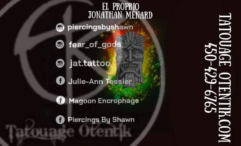 Tatouage Otentik | 501 Bd Cadieux, Beauharnois, QC J6N 0R4, Canada | Phone: (450) 429-6765