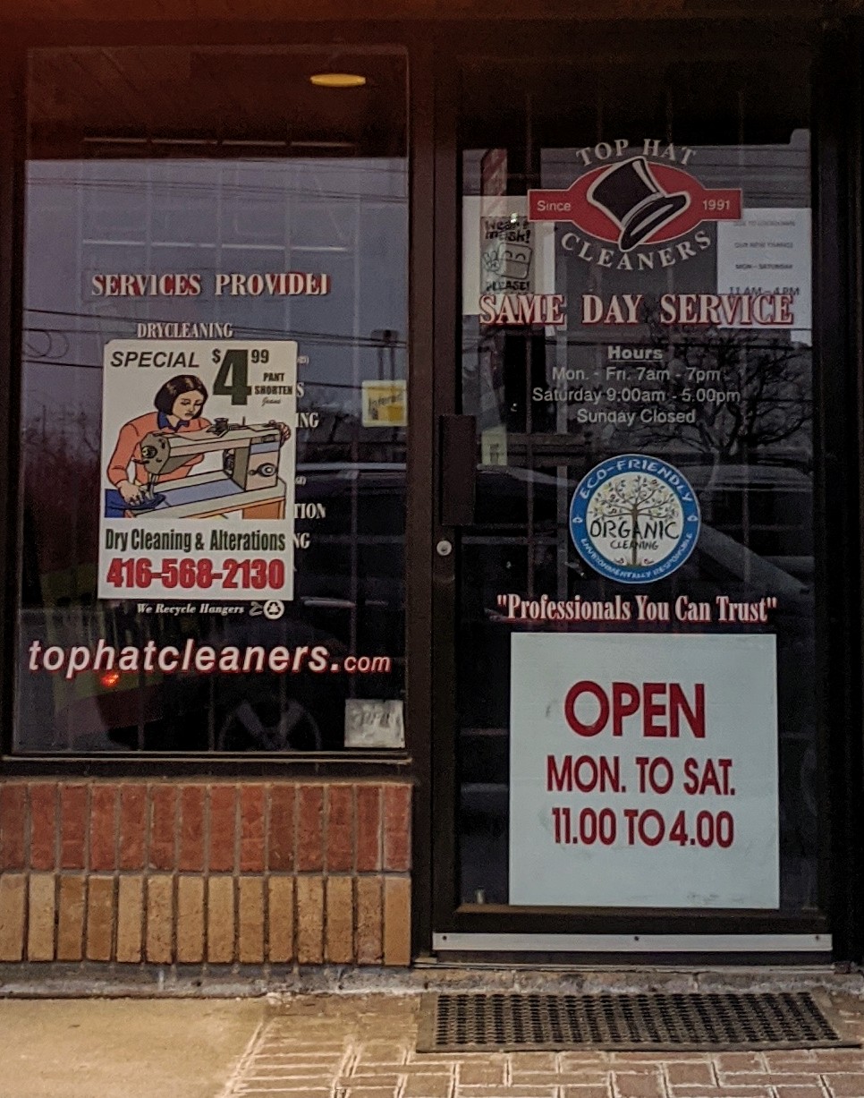 Top Hat Cleaners | 3018 Winston Churchill Blvd, Mississauga, ON L5L 2V7, Canada | Phone: (905) 569-7198