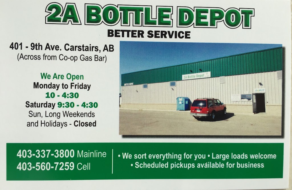 2A Bottle Depot | point of interest | 401 9 Ave, Carstairs, AB T0M 0N0, Canada | 4033373800 OR +1 403-337-3800