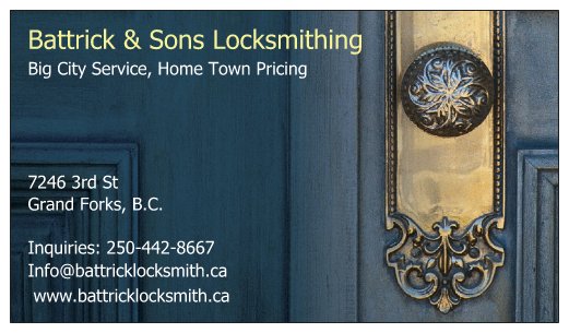 Battrick & Sons Locksmithing | 7246 3 St, Grand Forks, BC V0H 1H0, Canada | Phone: (250) 442-8667