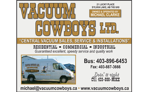 Vacuum Cowboys Ltd | 21 Lucky Pl, Sylvan Lake, AB T4S 0A9, Canada | Phone: (403) 896-6453