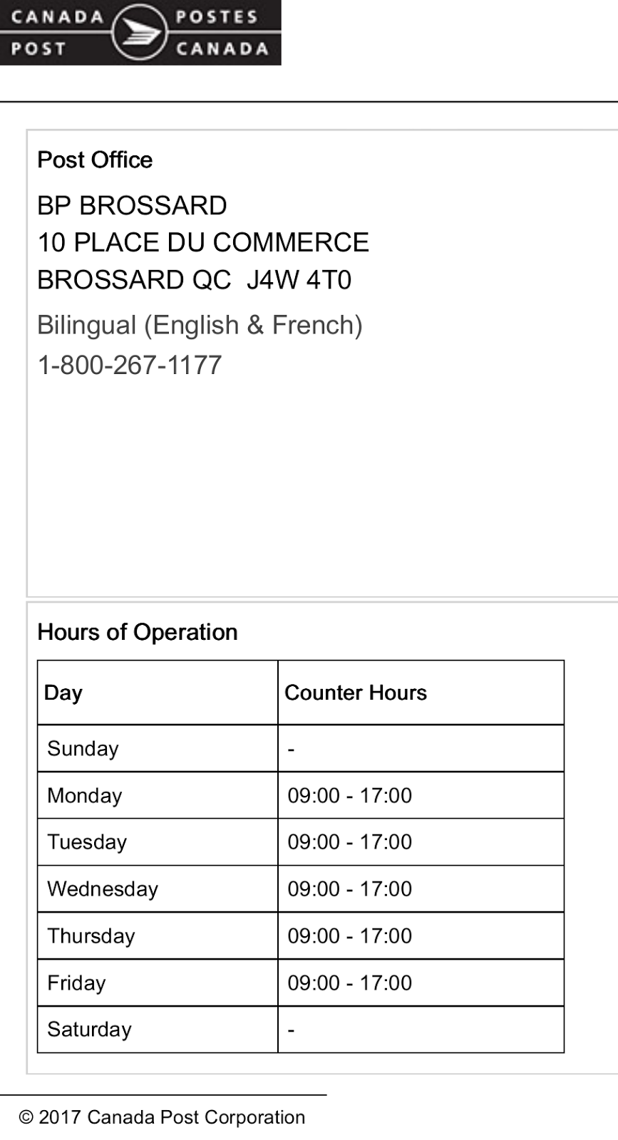 Canada Post | 10 Place du Commerce, Brossard, QC J4W 4T0, Canada