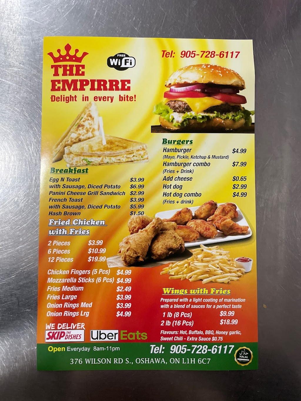 The Empirre Restaurant - Delight in every bite | 376 Wilson Rd S, Oshawa, ON L1H 6C7, Canada | Phone: (905) 728-6117