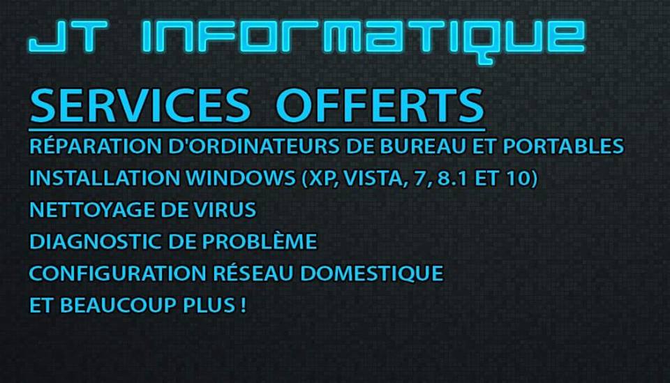 JT Informatique | 20 Boulevard lAssomption E, Saint-Charles-Borromée, QC J6E 7N9, Canada | Phone: (450) 898-0266