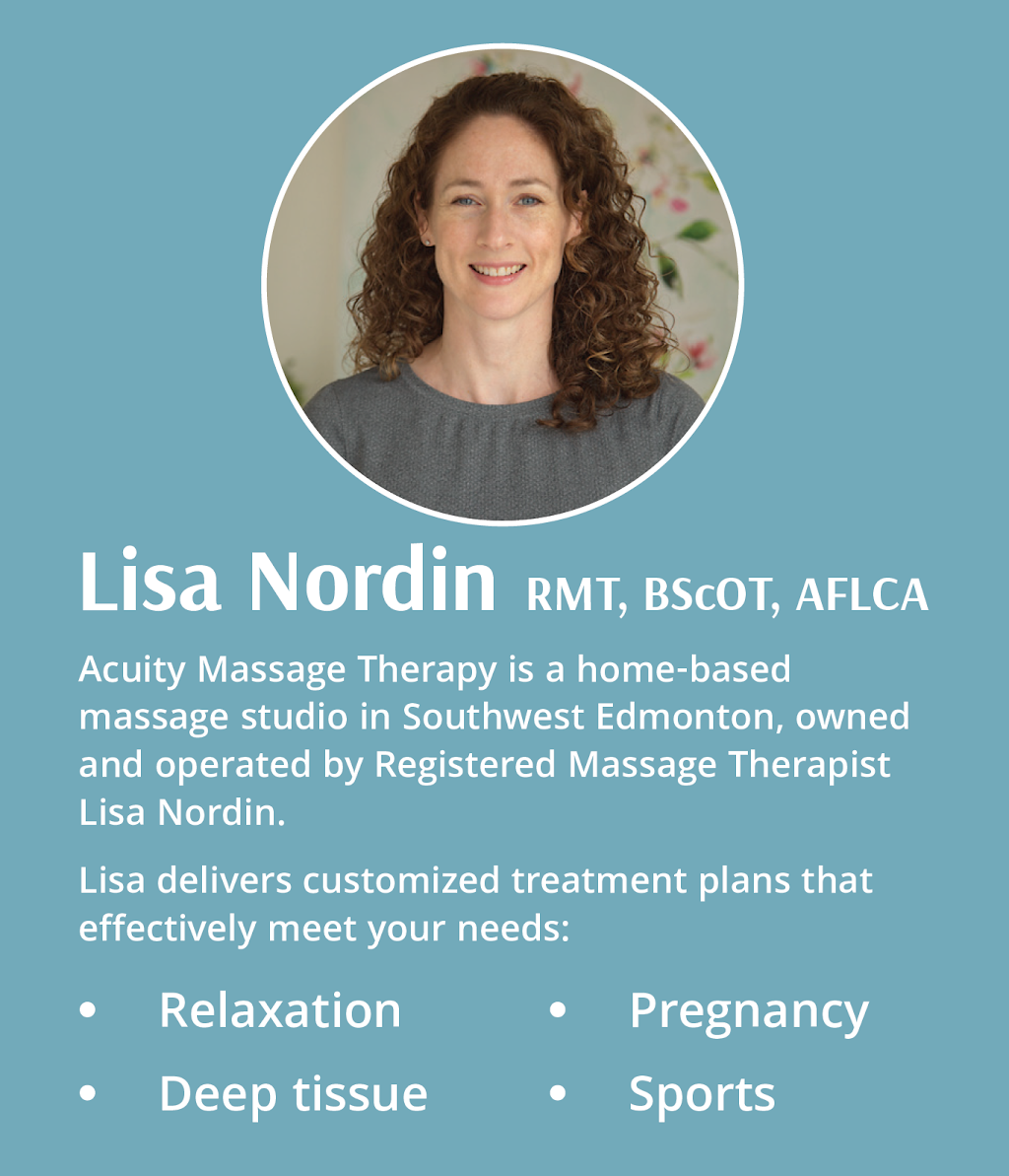 Acuity Massage Therapy | 1371 Graydon Hill Way SW, Edmonton, AB T6W 3C6, Canada | Phone: (780) 700-2448