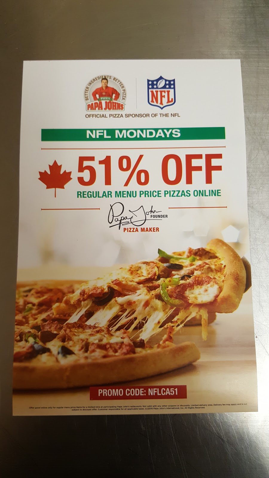 Papa Johns Pizza | 8249 Eagle Landing Pkwy, Chilliwack, BC V2P 0E2, Canada | Phone: (604) 392-3878