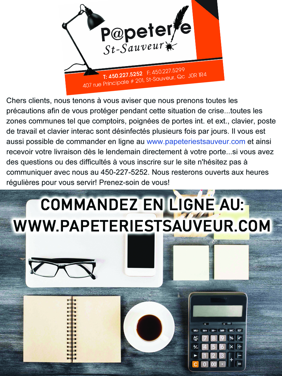 Papeterie St-Sauveur | 407 Rue Principale Suite 201, Saint-Sauveur, QC J0R 1R4, Canada | Phone: (450) 227-5252