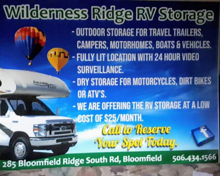 Wilderness Ridge RV Storage | 285 Bloomfield Ridge S Rd, Bloomfield, NB E5N 4X7, Canada | Phone: (506) 434-1566