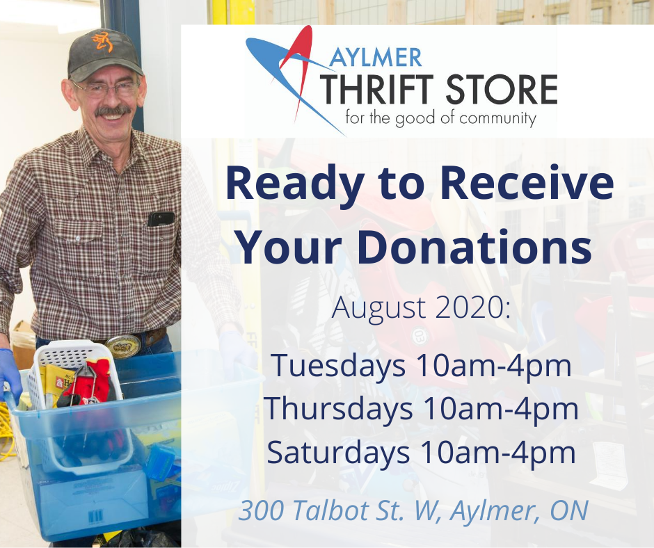 Aylmer Thrift Store | 300 Talbot St W, Aylmer, ON N5H 1K2, Canada | Phone: (519) 765-1356