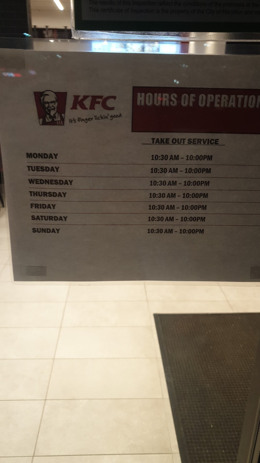 KFC | 119 Osler Dr, Hamilton, ON L9H 6X4, Canada | Phone: (289) 919-2542