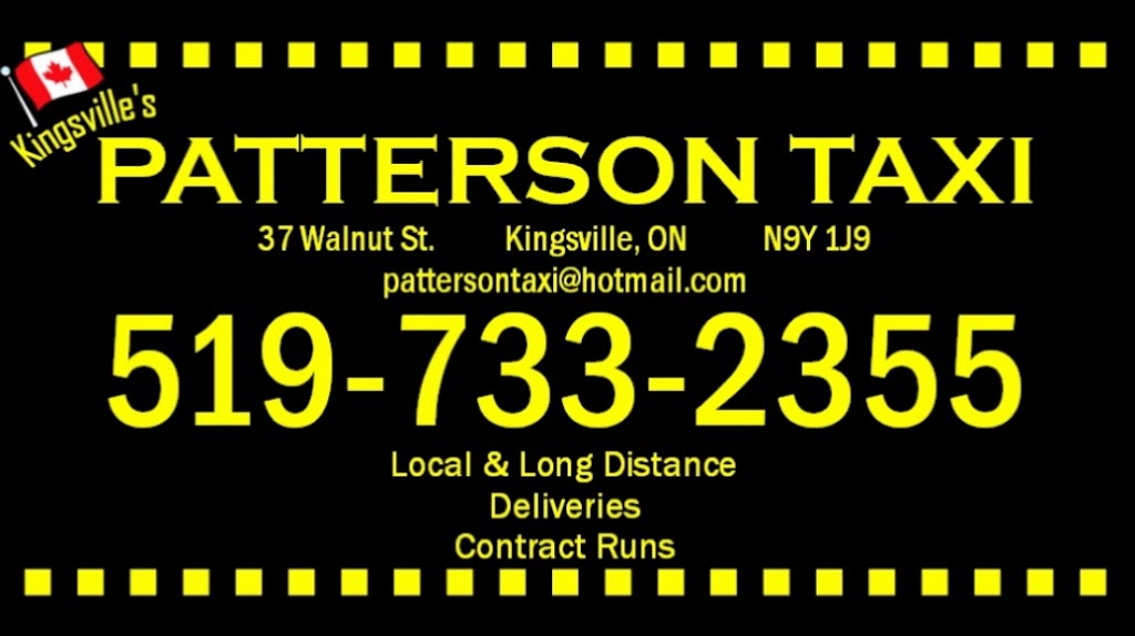 Kingsvilles Patterson Taxi | 147 Lansdowne Ave, Kingsville, ON N9Y 1S4, Canada | Phone: (519) 733-2355