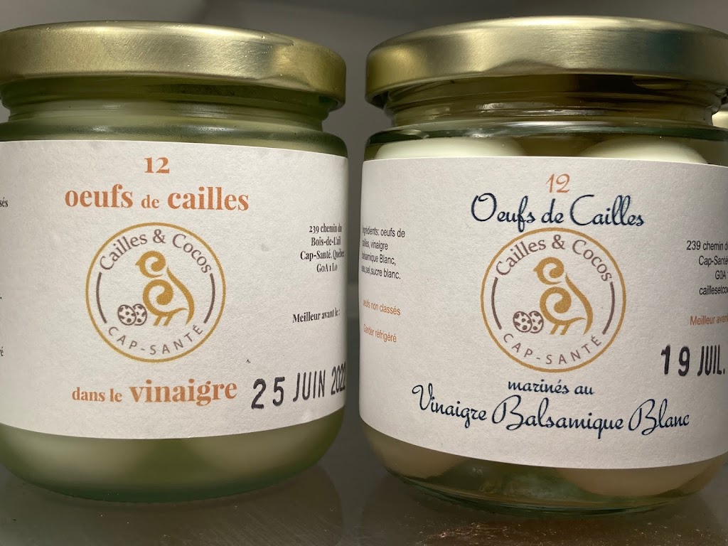 Cailles & Cocos | 239 Chem. du Bois de lAil, Cap-Santé, QC G0A 1L0, Canada | Phone: (418) 922-2210