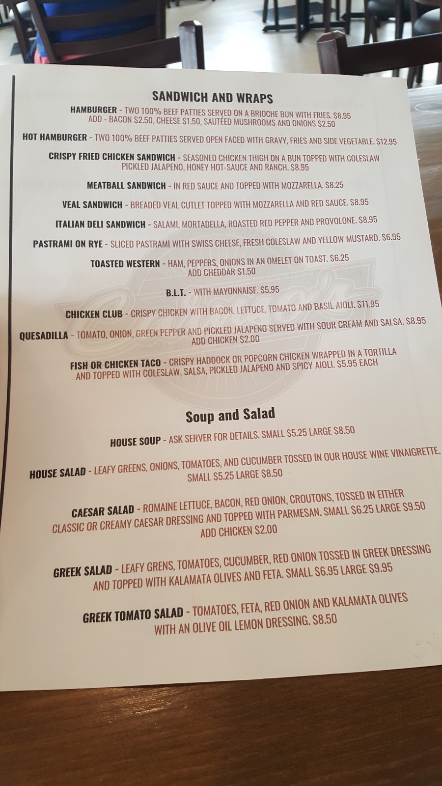Carusos Family Resturaunt | Cayuga, ON N0A 1E0, Canada | Phone: (289) 736-7777