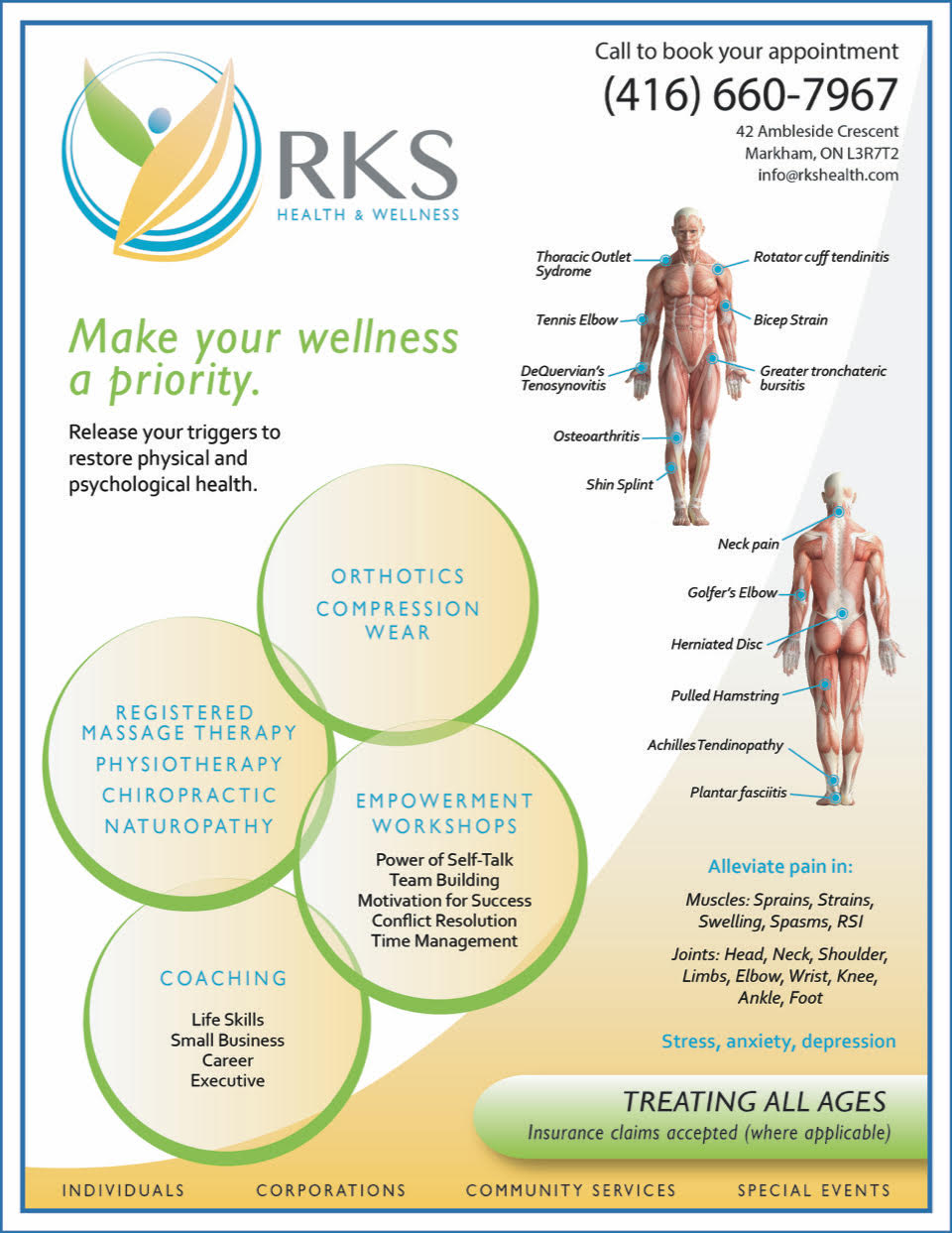 RKS Health and Wellness | 42 Ambleside Crescent, Markham, ON L3R 7T2, Canada | Phone: (416) 660-7967