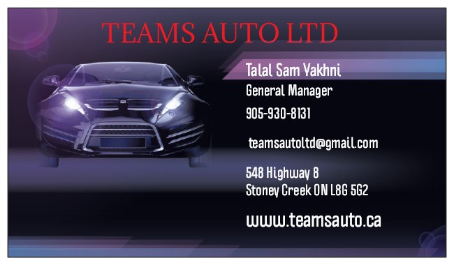 Teams Auto | 548 Hamilton Regional Rd 8, Stoney Creek, ON L8G 5G2, Canada | Phone: (905) 930-8131