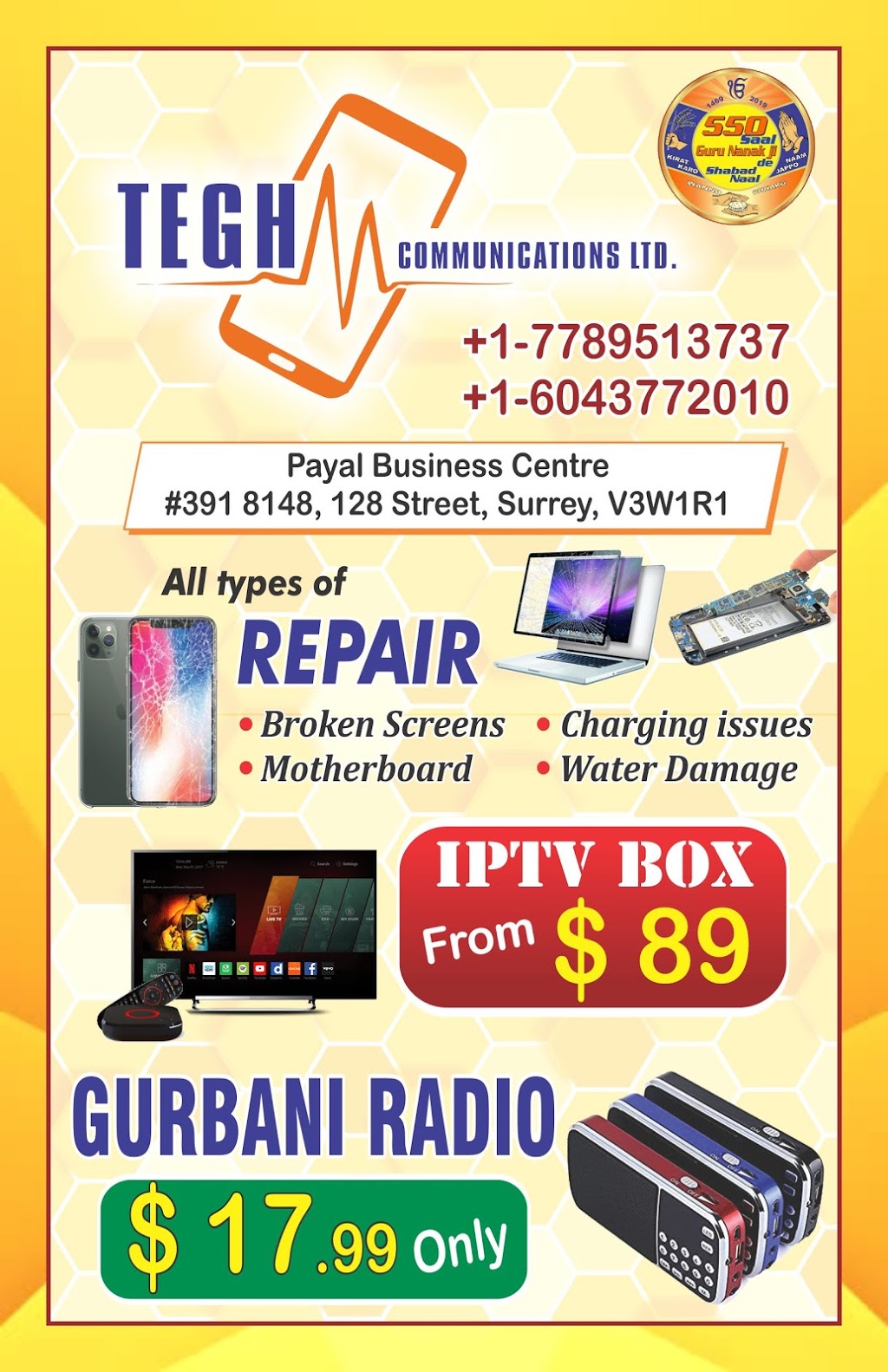 Tegh Communications Ltd. | 8148 128 St #391, Surrey, BC V3W 1R1, Canada | Phone: (604) 377-2010