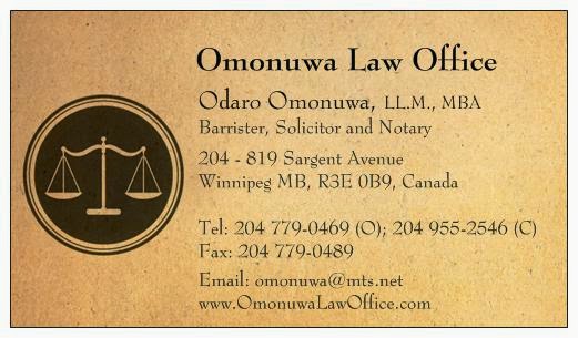 Omonuwa Law Office | 819 Sargent Ave Suite 204, Winnipeg, MB R3E 0B9, Canada | Phone: (204) 779-0469