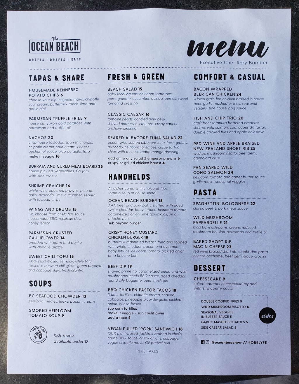 The Ocean Beach Crafts, Drafts & Eats | 14995 Marine Dr, White Rock, BC V4B 1C3, Canada | Phone: (604) 385-9977