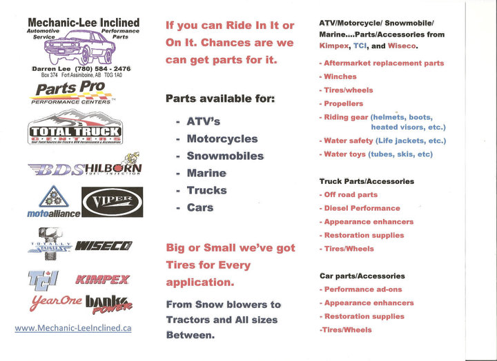 Mechanic-Lee Inclined | gd, Fort Assiniboine, AB T0G 1A0, Canada | Phone: (780) 584-2476