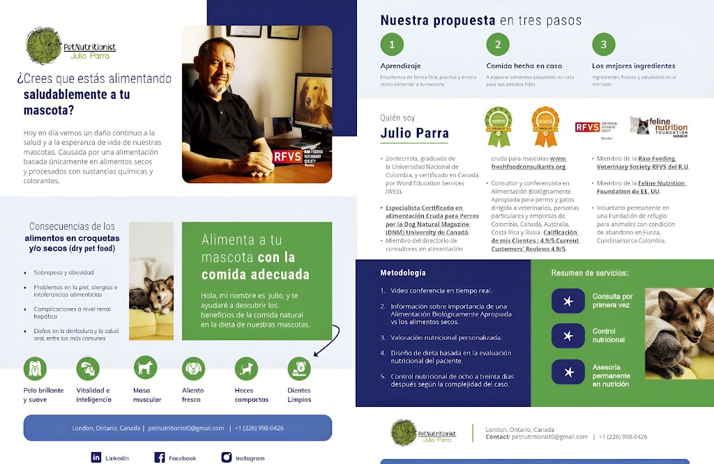 Julio Parra-PetNutritionist | 501 Wilkins St, London, ON N6C 5G2, Canada | Phone: (226) 998-0426