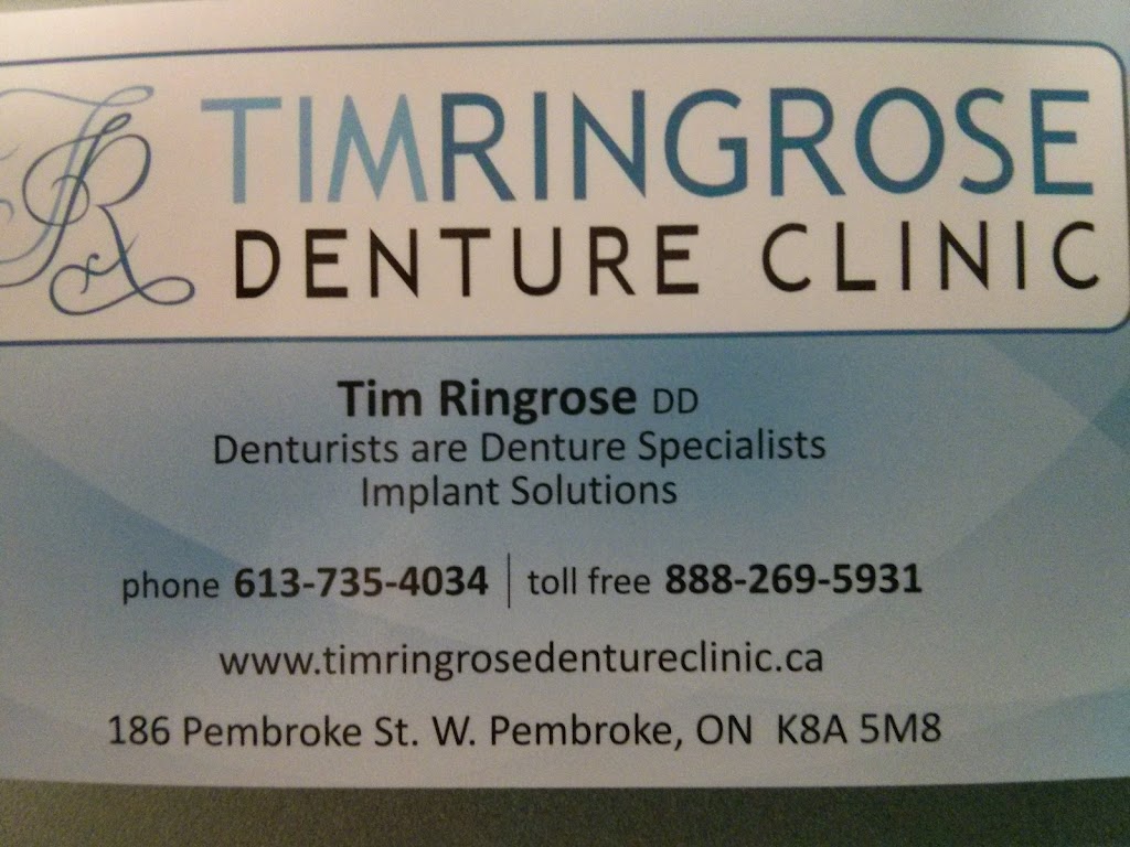 Tim Ringrose Denture Clinic | 186 Pembroke St W 2nd Fl, Pembroke, ON K8A 5M8, Canada | Phone: (613) 735-4034