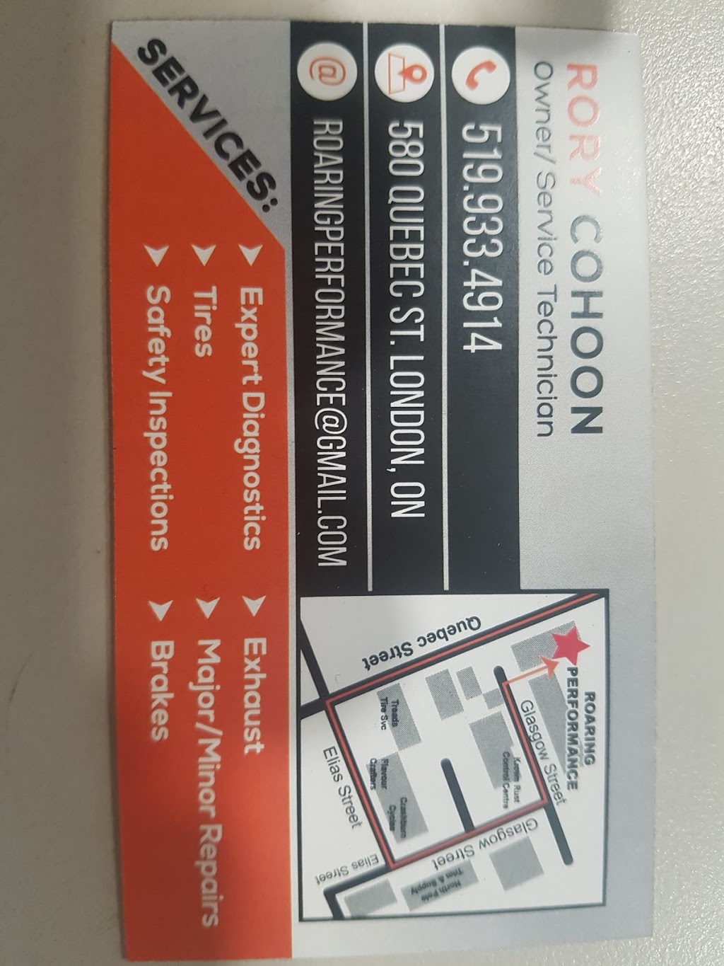 Roaring Performance And Repair | 580 Quebec St, London, ON N5W 3Z2, Canada | Phone: (519) 933-4914