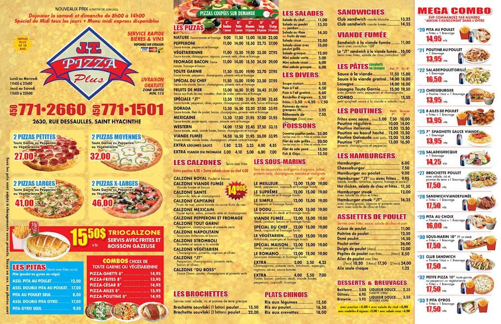 Pizzeria Parenteau PJ | 2630 Rue Dessaulles, Saint-Hyacinthe, QC J2S 2V5, Canada | Phone: (450) 773-8533