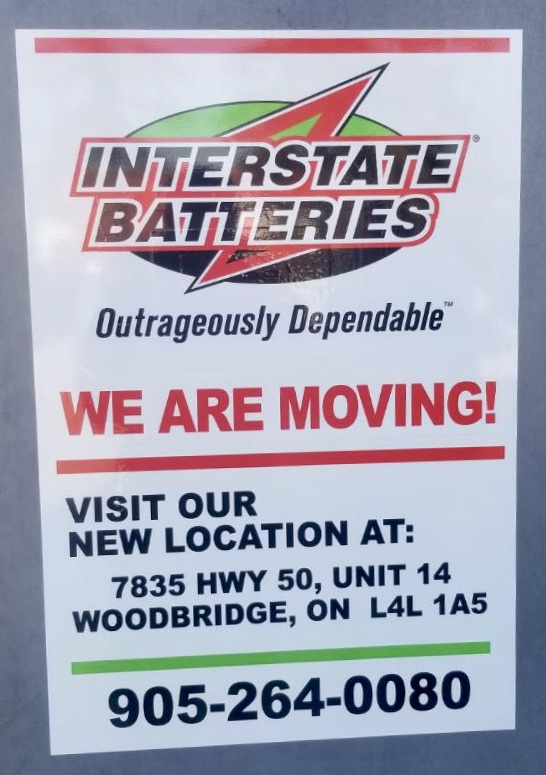 Interstate Batteries | 7835 Hwy 50, Woodbridge, ON L4H 4X9, Canada | Phone: (905) 264-0080