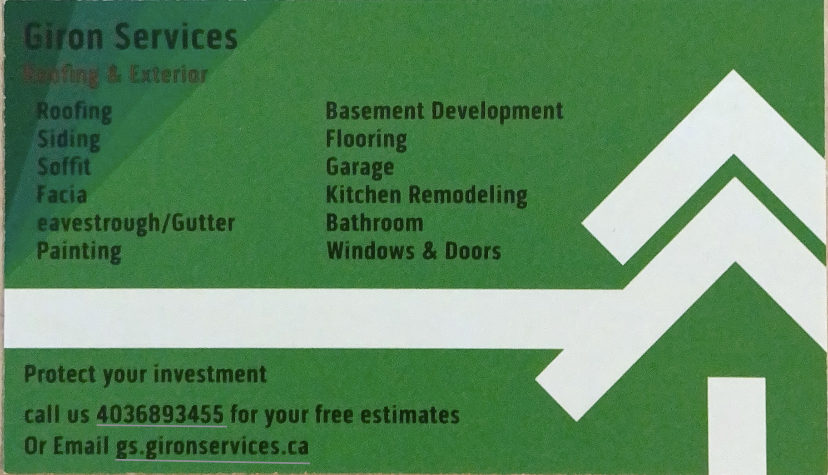 Giron Services Roofing & Exterior | 79 Sierra Nevada Green SW, Calgary, AB T3H 3R1, Canada | Phone: (403) 689-3455