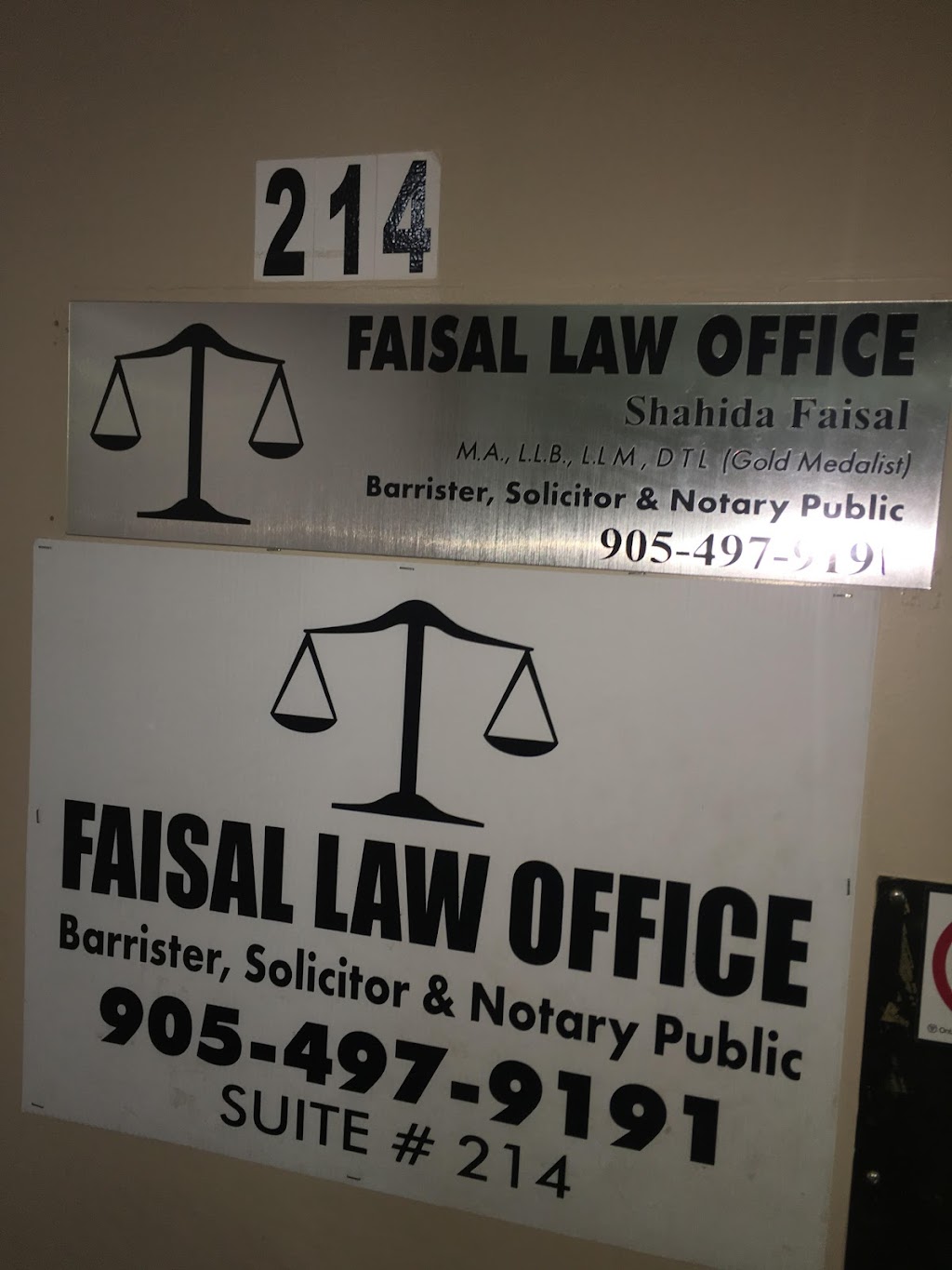 Faisal Law Office | lawyer | 338 Queen St E Suite 214, Brampton, ON L6V 1C4, Canada | 9054979191 OR +1 905-497-9191