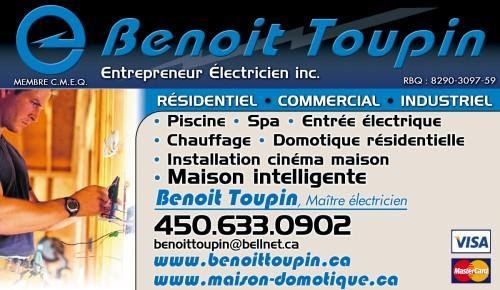 Benoît Toupin Entr Électricien | 1 Rue Bisson, Saint-Constant, QC J5A 0B3, Canada | Phone: (450) 633-0902