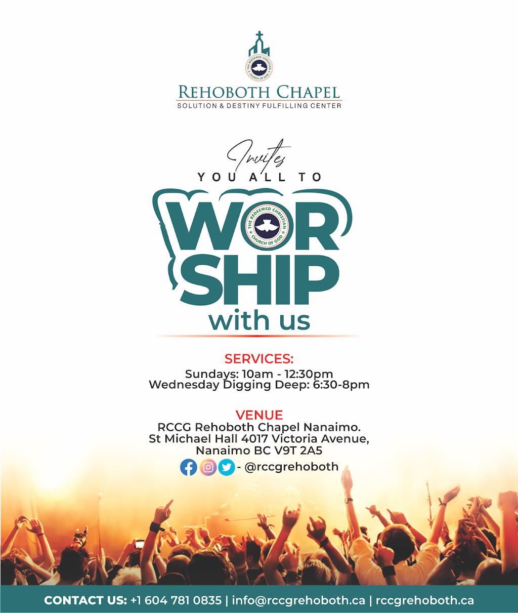 RCCG NANAIMO Rehoboth Chapel | 4017 Victoria Ave, Nanaimo, BC V9T 2A5, Canada | Phone: (604) 781-0835