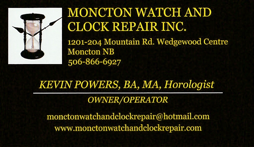 Moncton Watch and Clock Repair | 1201 Mountain Rd Unit 204, Moncton, NB E1C 2T4, Canada | Phone: (506) 866-6927