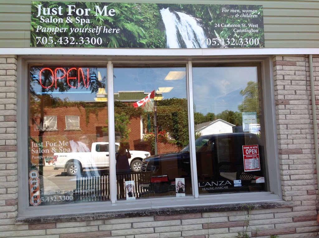 Just For Me Salon & Spa | 24 Cameron St W, Cannington, ON L0E 1E0, Canada | Phone: (705) 432-3300