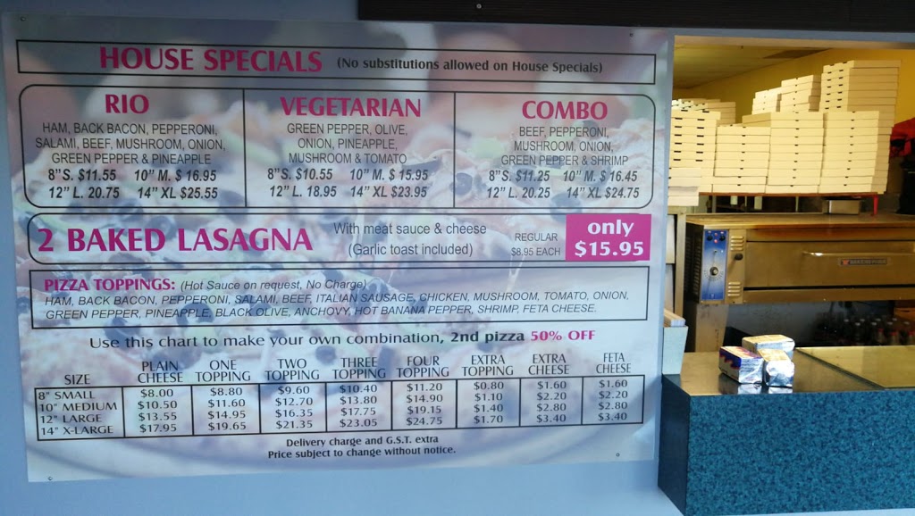 Rio Pizza Temple | 5401 Temple Dr NE, Calgary, AB T1Y 3R7, Canada | Phone: (403) 293-9401