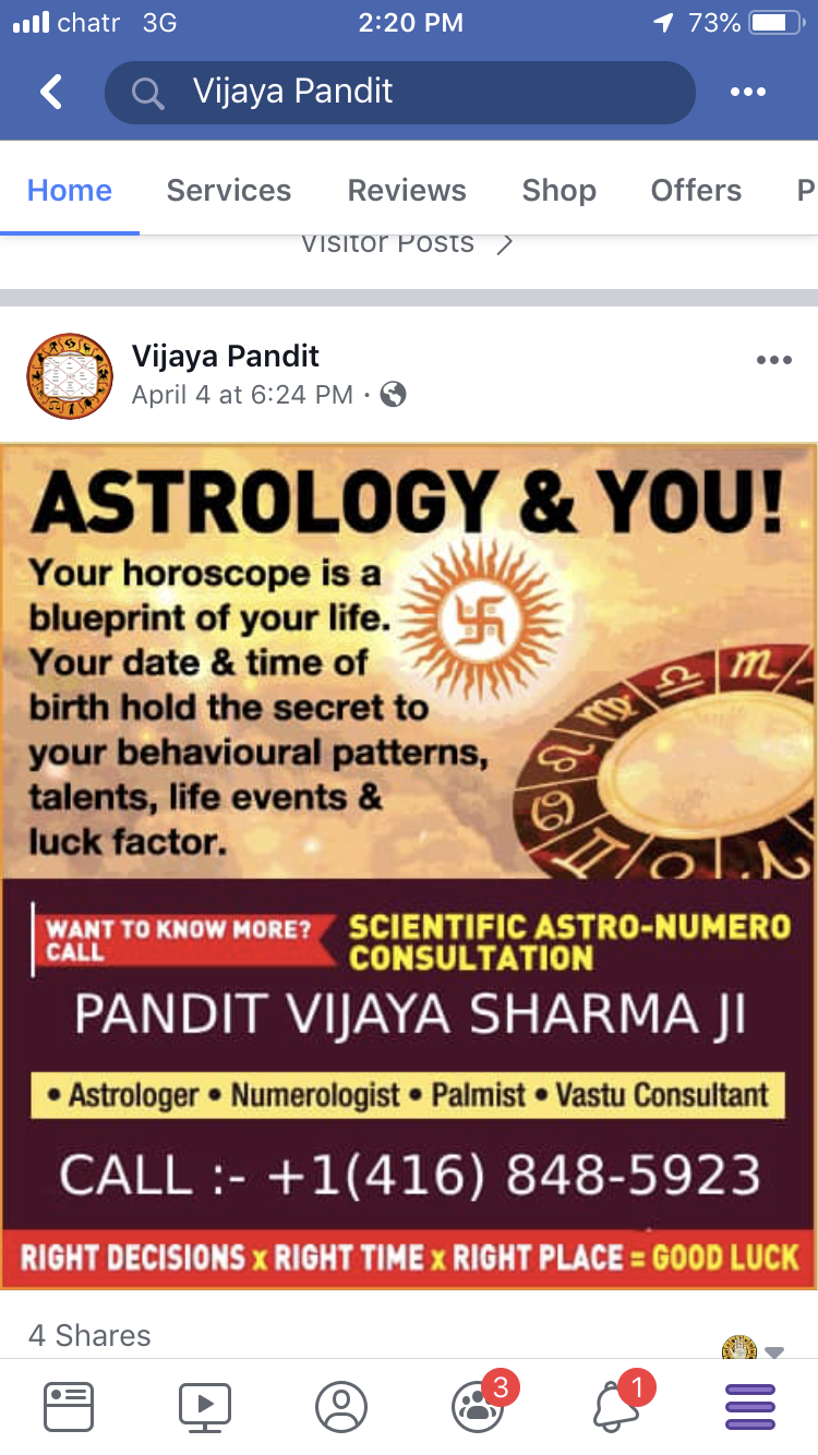 Astrologer vijaya sharma ji | 40 Wedgewood Dr, North York, ON M2M 2H3, Canada | Phone: (416) 848-5923