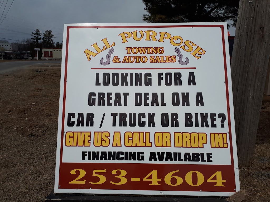 All Purpose Towing and Auto Sales | 51 Industrial Ave, Carleton Place, ON K7C 3V7, Canada | Phone: (613) 253-4604