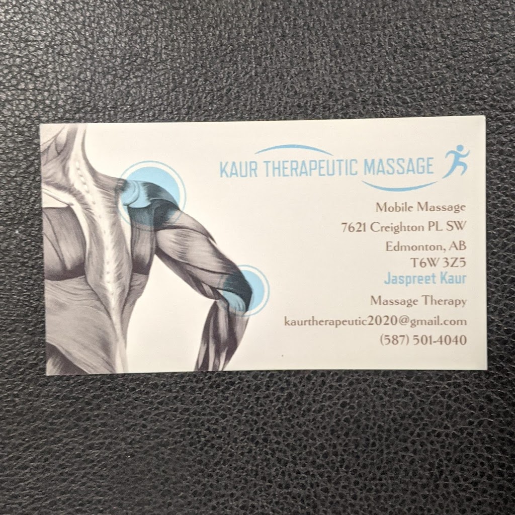 Kaur Therapeutic Massage (mobile massage therapy) | 7621 Creighton Pl SW, Edmonton, AB T6W 3Z5, Canada | Phone: (587) 501-4040