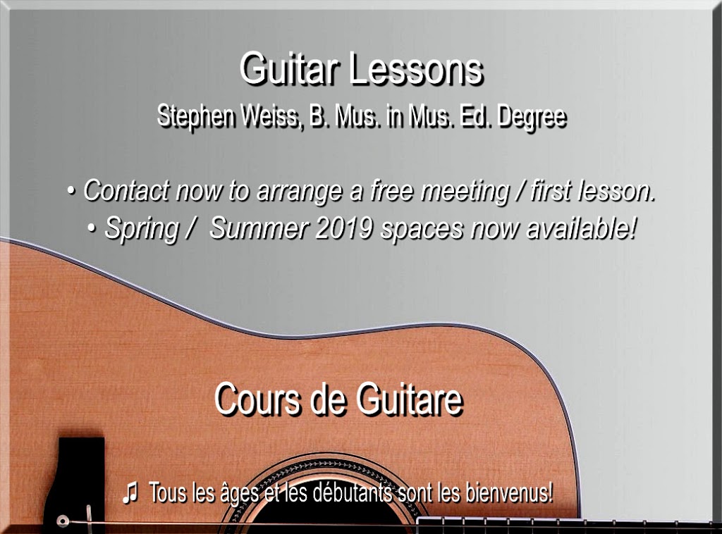 Montreal, Guitar Lessons in the West Island - Teacher Stephen W. | Rue Davignon, Dollard-des-Ormeaux, QC H9B 1Y4, Canada | Phone: (514) 676-0825
