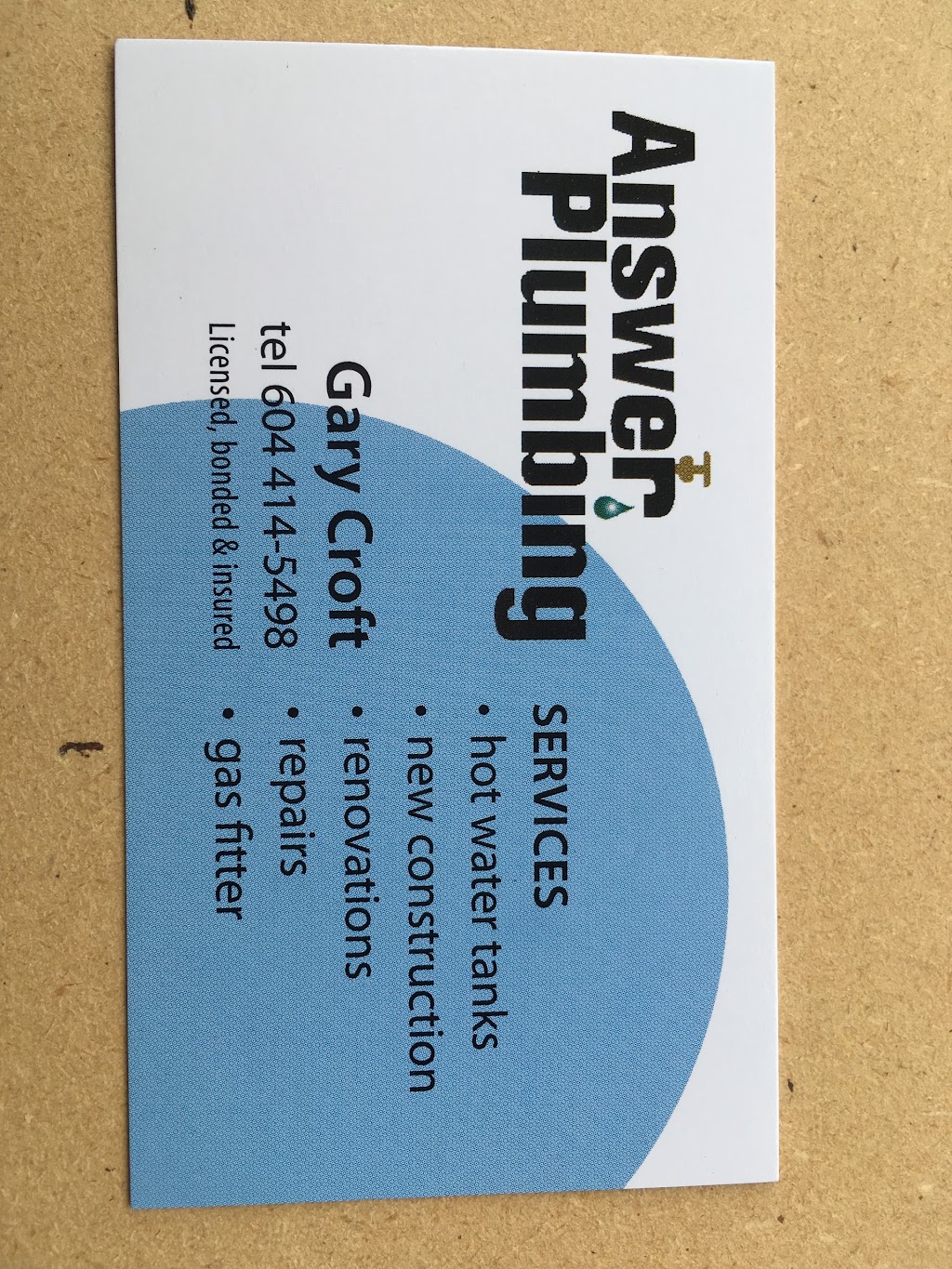 Answer Plumbing | 11181 BC-101, Powell River, BC V8A 0N5, Canada | Phone: (604) 414-5498
