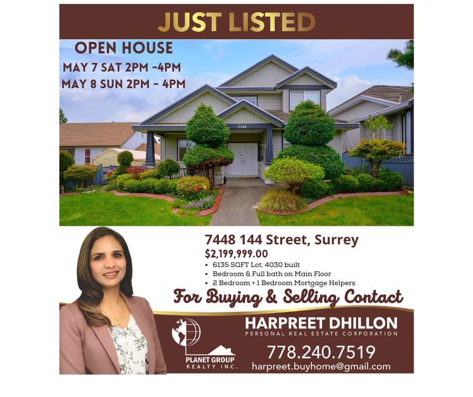 Harpreet Dhillon Realtor | 6399 166 St, Surrey, BC V3S 0W2, Canada | Phone: (778) 240-7519