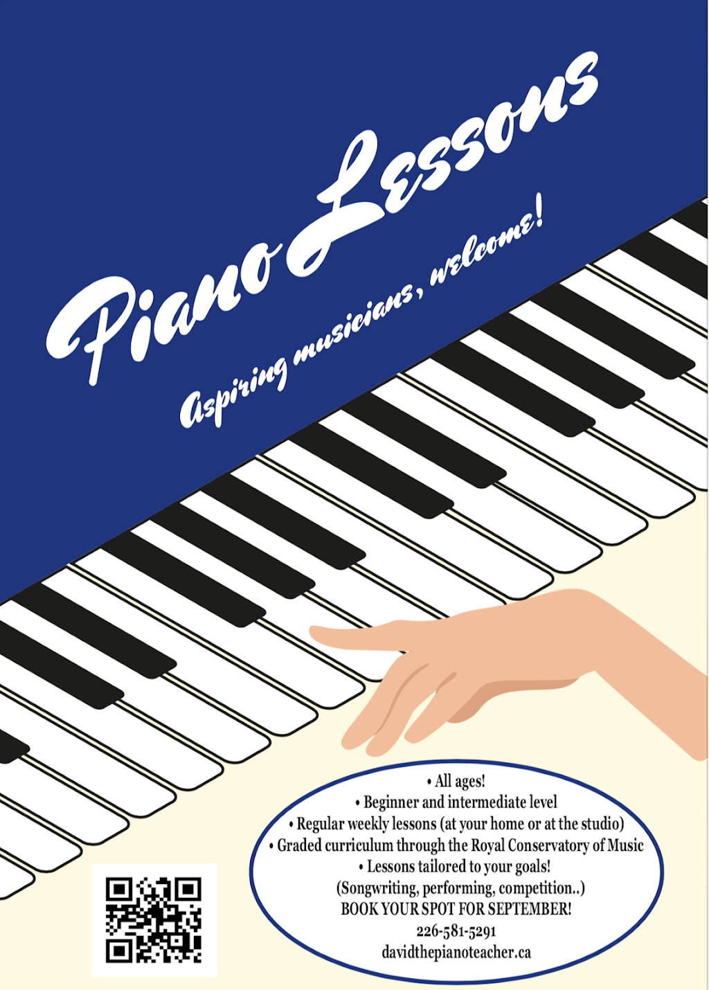 David the Piano Teacher | Albert St, Belleville, ON K8N 3N6, Canada | Phone: (226) 581-5291