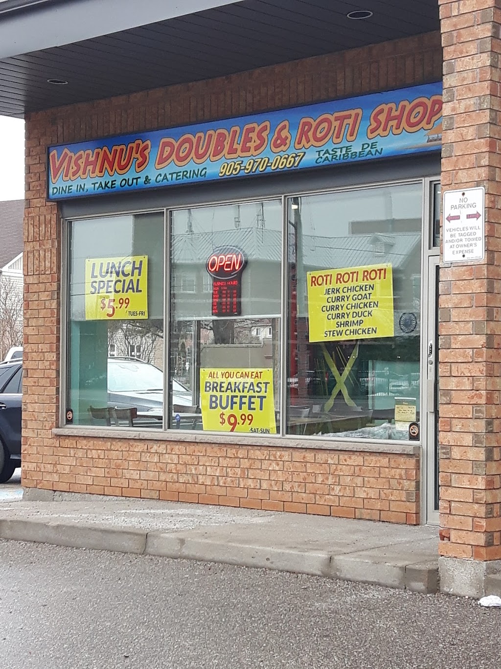 Vishnus Doubles & Roti Shop | 10215 Kennedy Rd N, Brampton, ON L6Z 0C5, Canada | Phone: (905) 970-0667