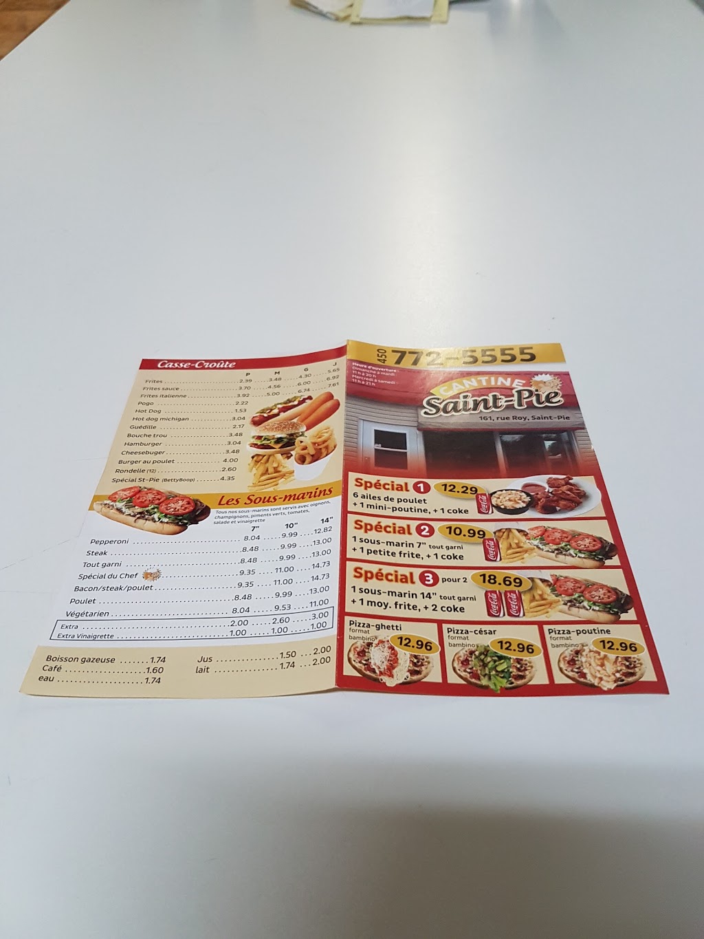 Cantine Saint-Pie | 161 Rue Roy, Saint-Pie, QC J0H 1W0, Canada | Phone: (450) 772-5555