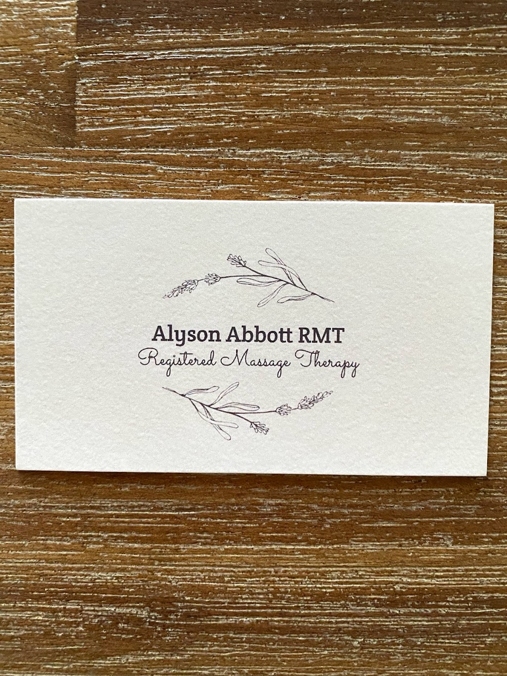 Alyson Abbott RMT | point of interest | 58 Nutting Crescent, Manotick, ON K4M 0C3, Canada | 6138801735 OR +1 613-880-1735